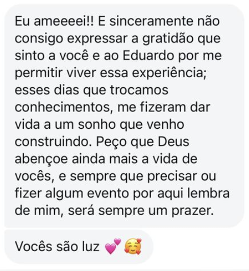 Mensagem de aluna