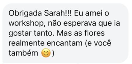 Mensagem de aluna