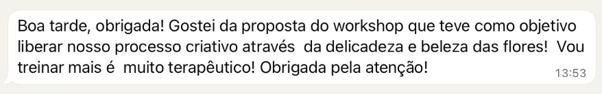 Mensagem de aluna